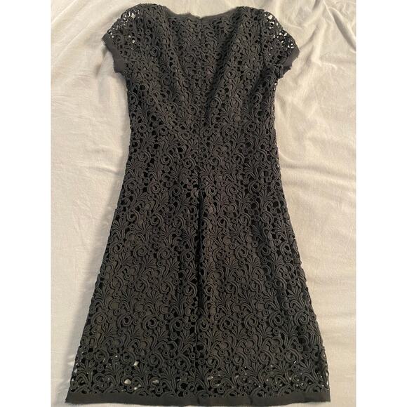 Bo.Bo BorgeoiseBoheme Black Applique Overlay Short Sleeve Dress SZ Small - Picture 6 of 9